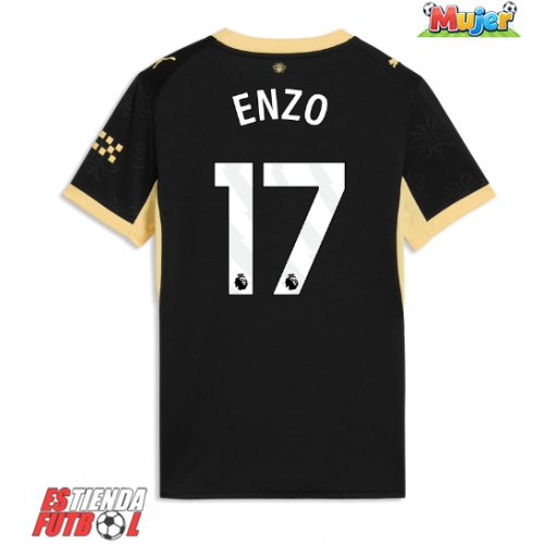 Manchester City Enzo Fernandez #17 Segunda Equipación Mujer 2026-27 Manga Corta